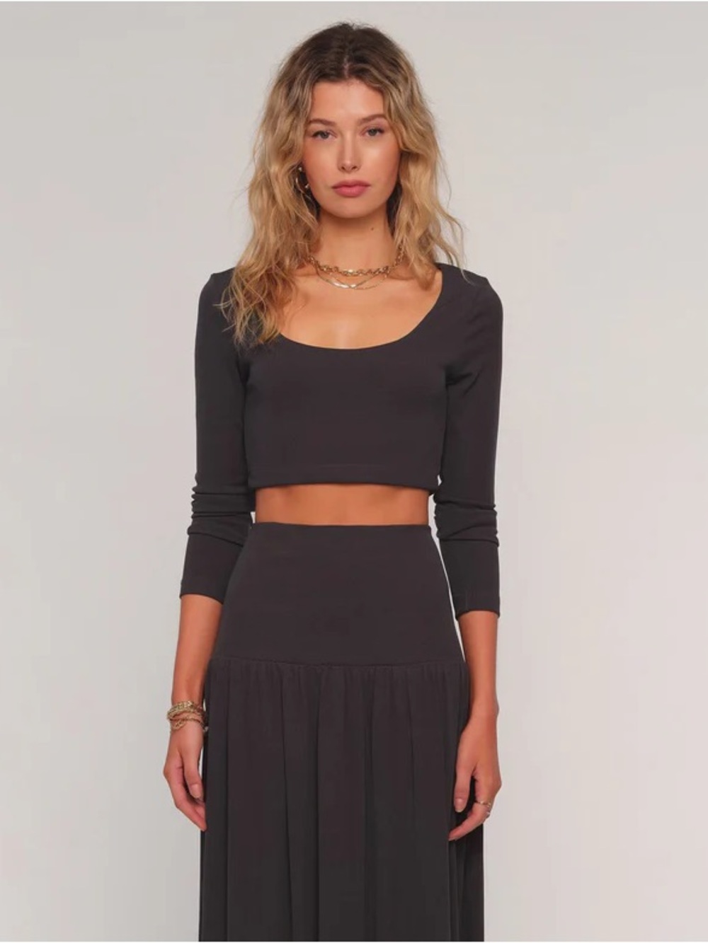 Heartloom Black Ribbed Maxi Set - Picture 2 of 3